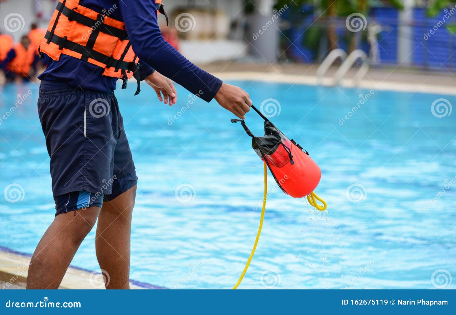 Lifeguard Training Use Throw Bag Stock Illustration - Illustration
