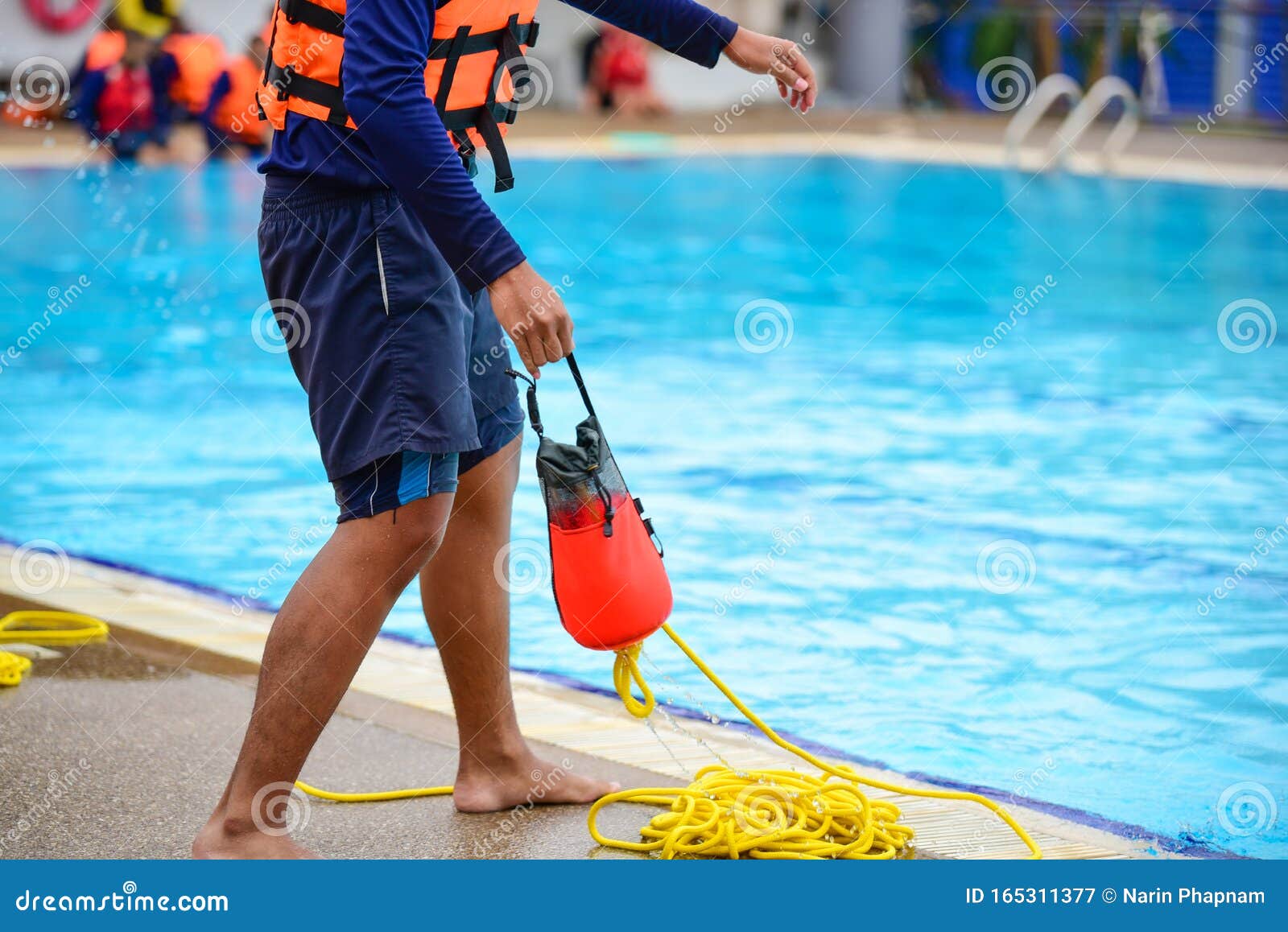 Lifeguard Training Use Throw Bag Stock Image - Image of rope, ring