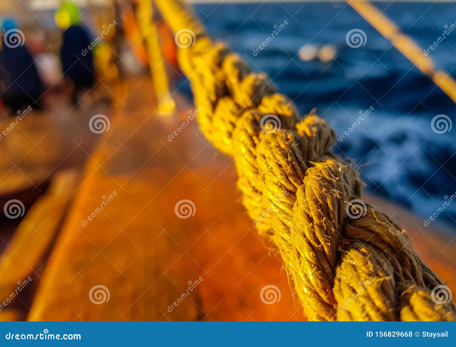 Lifeline Wooden Sailing Ship Moving with a Roll Roll Stock Photo