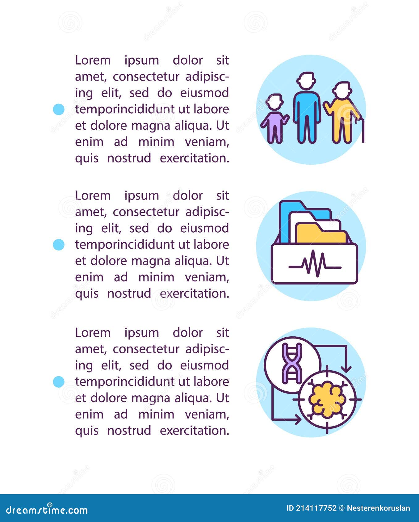 lifelong patient care concept line icons with text