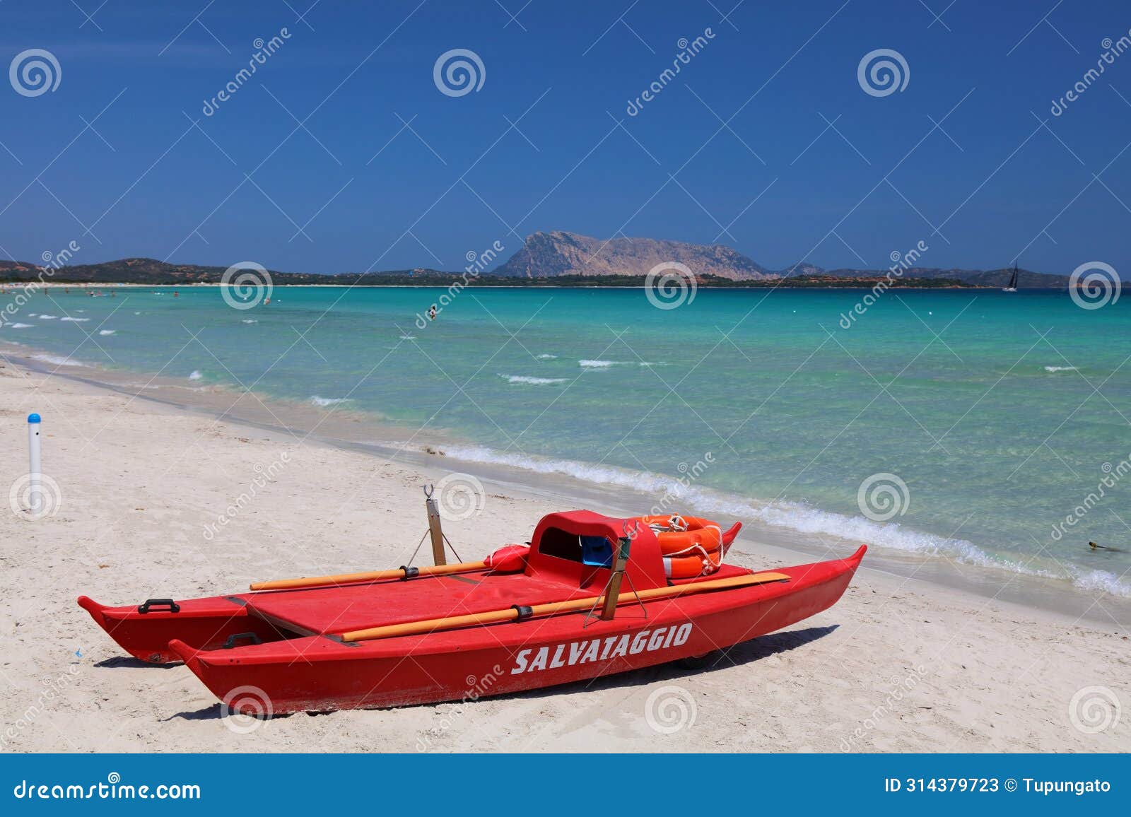 lifesaving equipment in la cinta beach, sardinia