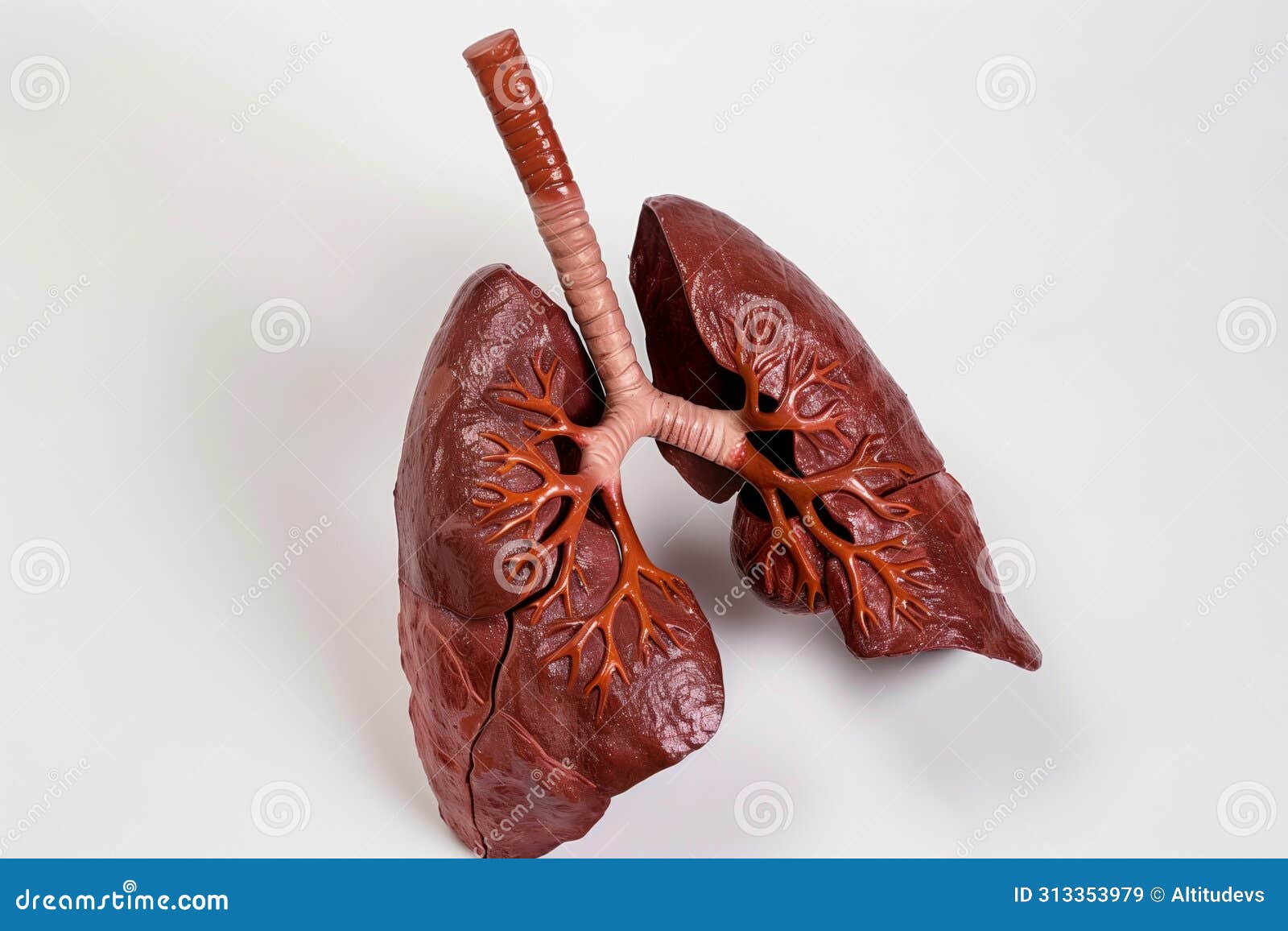 lifesize lung model on white background