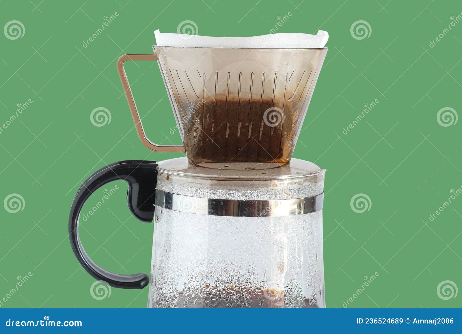 Lifestyle Concept ,making Brew Coffee by Pouring Hot Water To Coffee