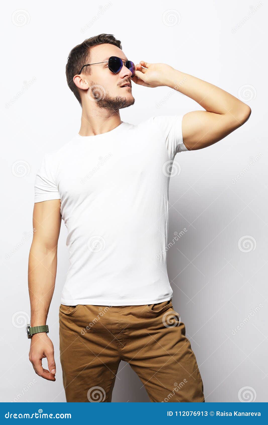 Lifestyle and People Concept: Handsome Man, Fashion Model Stock Image ...