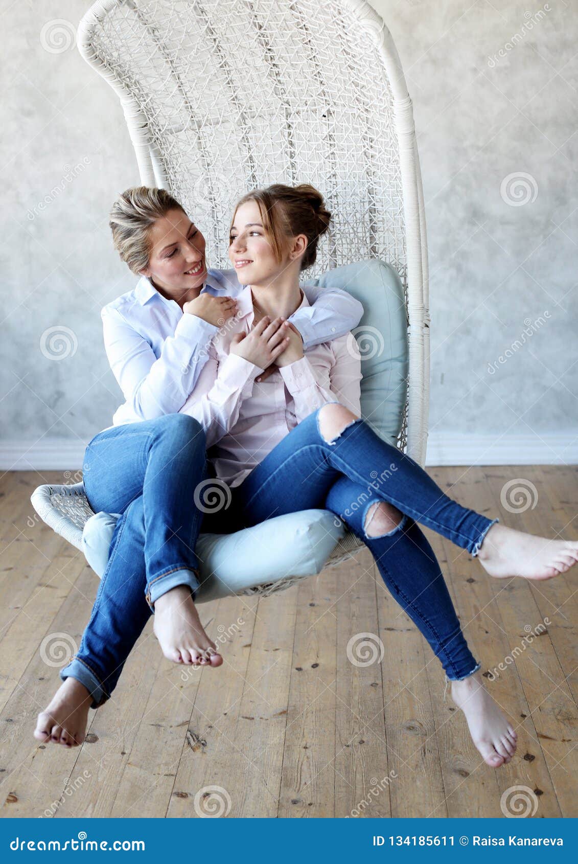 Mature Motherand Daughter Hugging Each Other In Armchair Stock Image Image Of Activity 