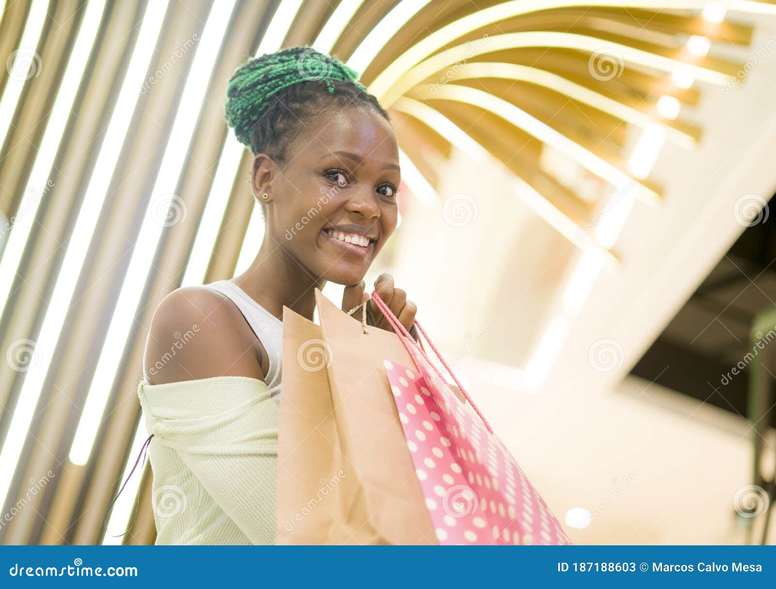 Lifestyle Portrait of Young Happy and Beautiful Black African American ...