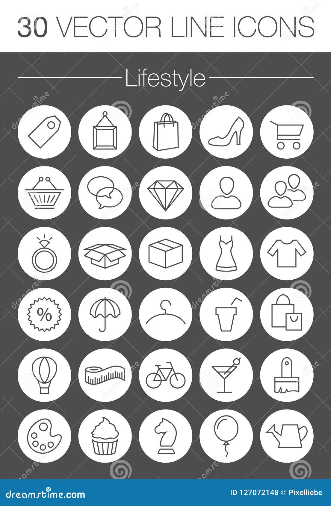 Lifestyle vector icons set stock illustration. Illustration of offer ...