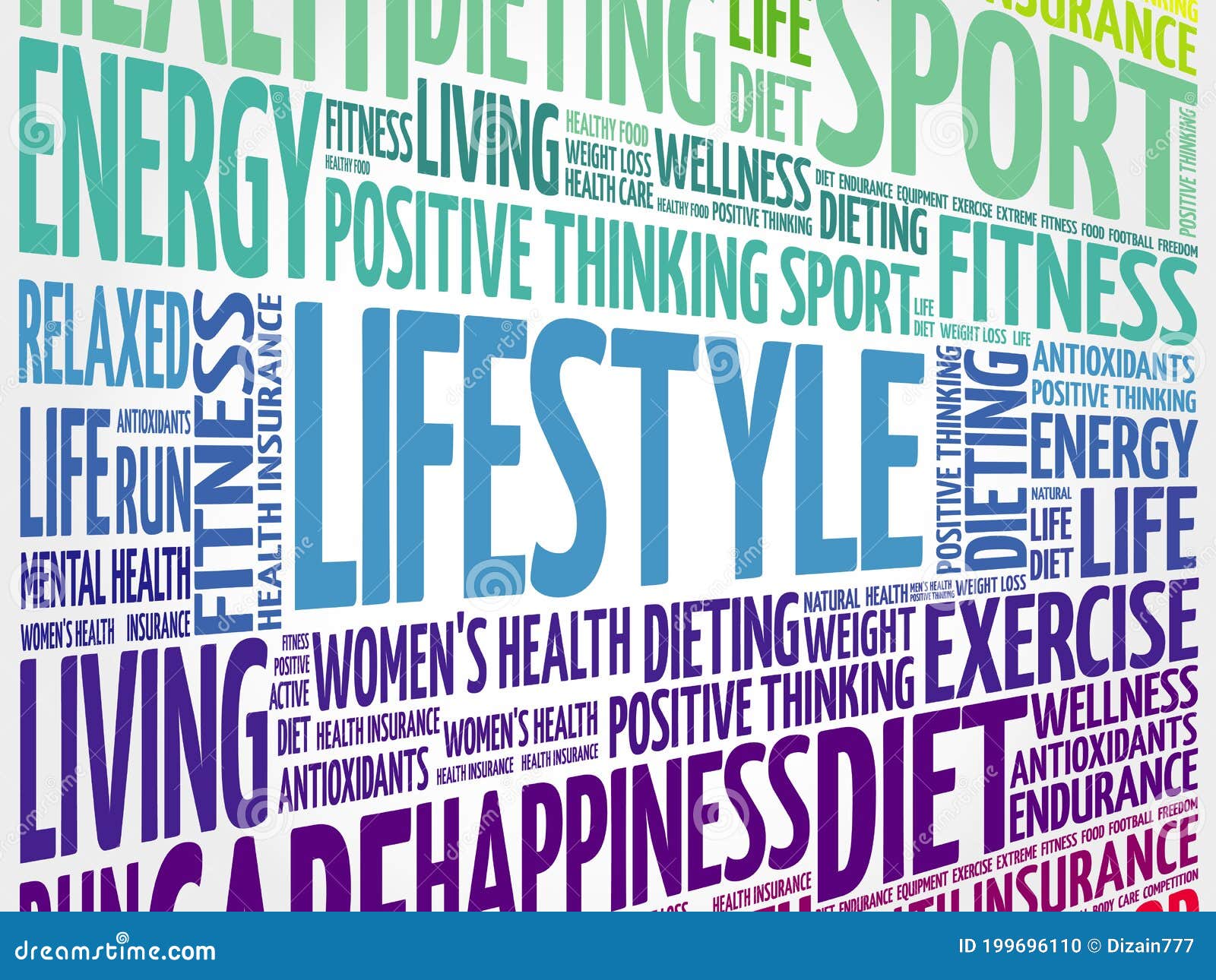 LIFESTYLE word cloud stock illustration. Illustration of happy - 199696110