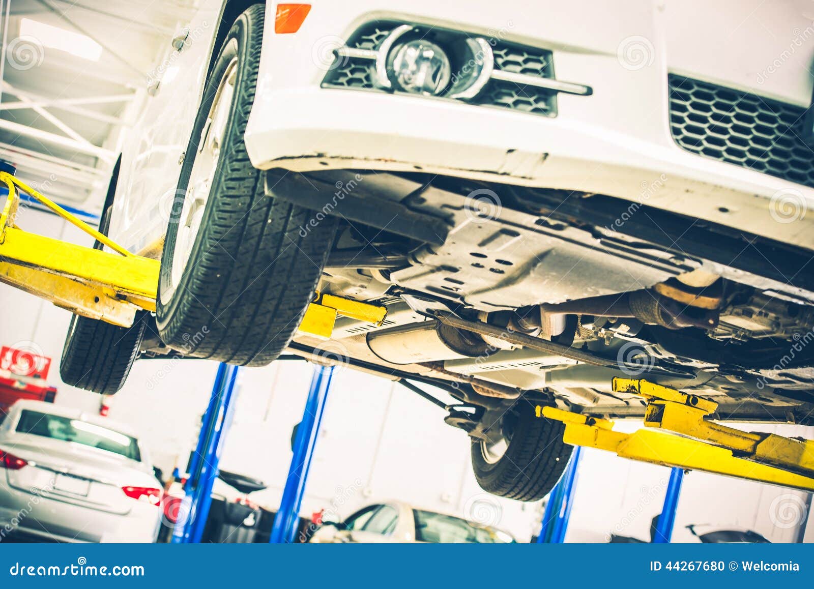 Lifted Car Maintenance stock photo. Image of vehicle 44267680