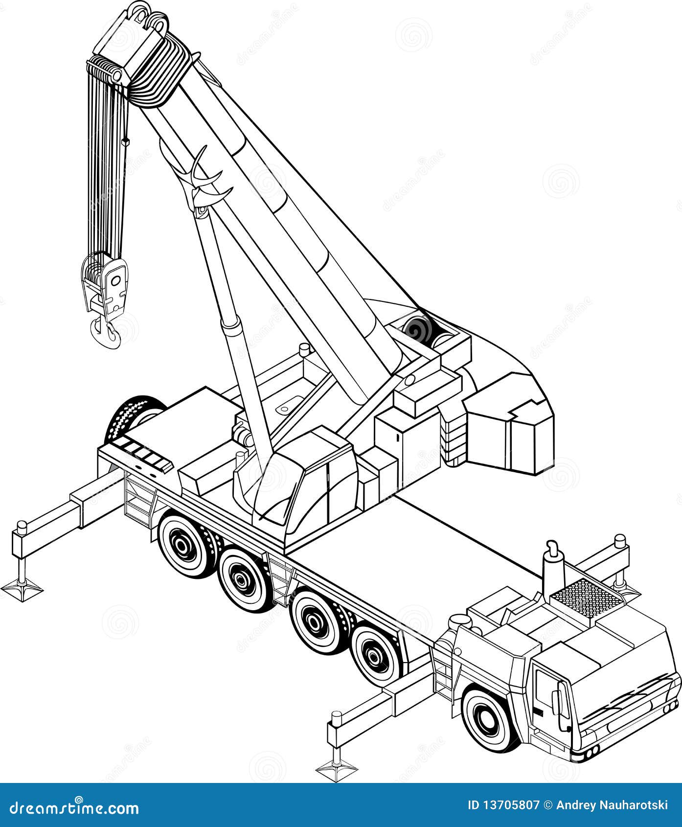 Ausmalbild Mobilkran