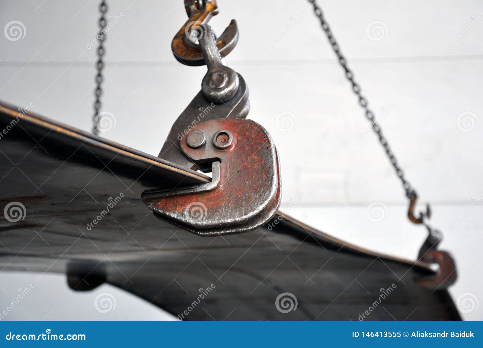 Lifting Chains And Hooks For Loading Sheet Metal. Grab Stock Image Image of sheet, factory