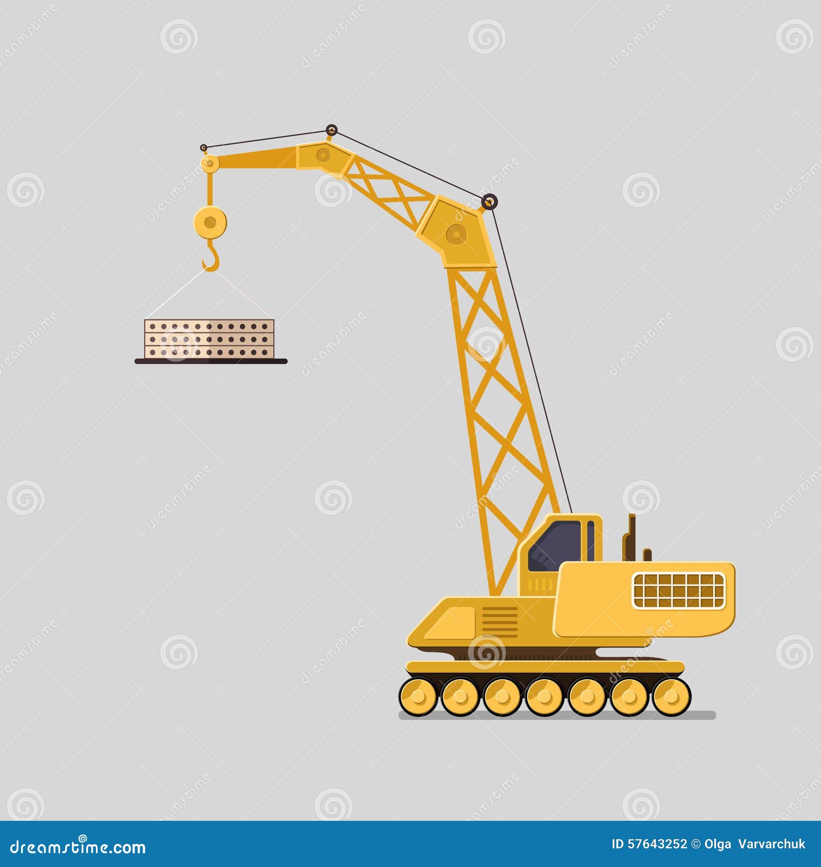 Lifting Crane Doing Heavy Lifting. Tower And Harbor Lifters. Stock