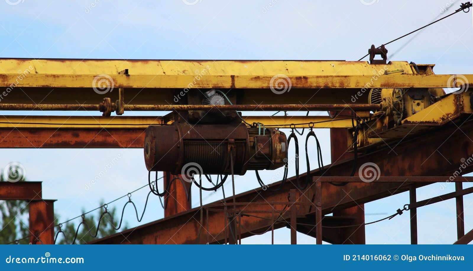 Lifting Gantry Crane on the Territory of an Open Street Warehouse