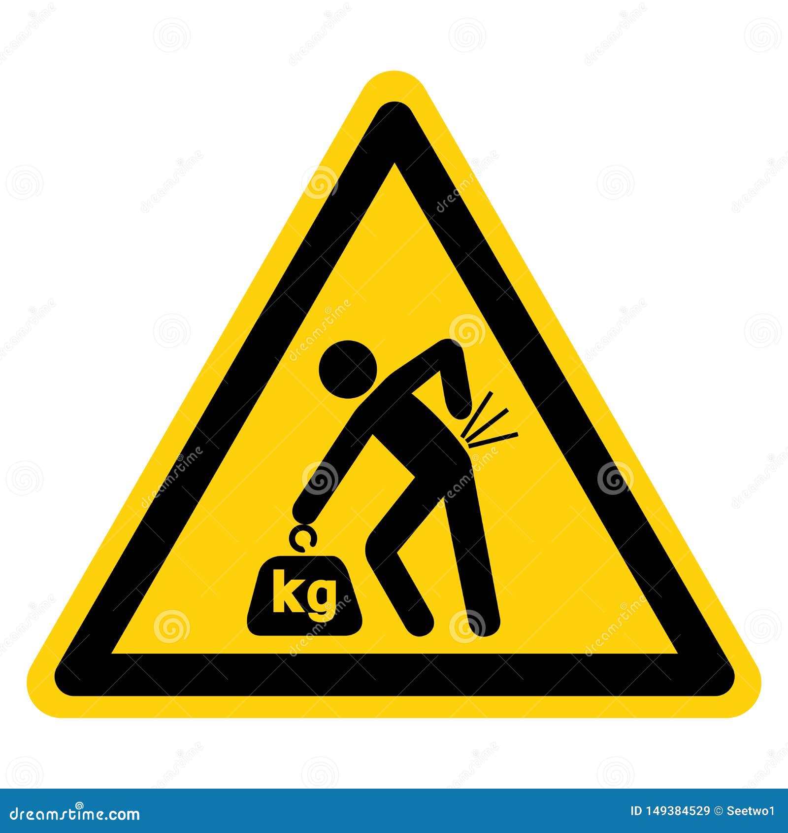  Lifting Hazard  Symbol Sign Isolate On White Background 