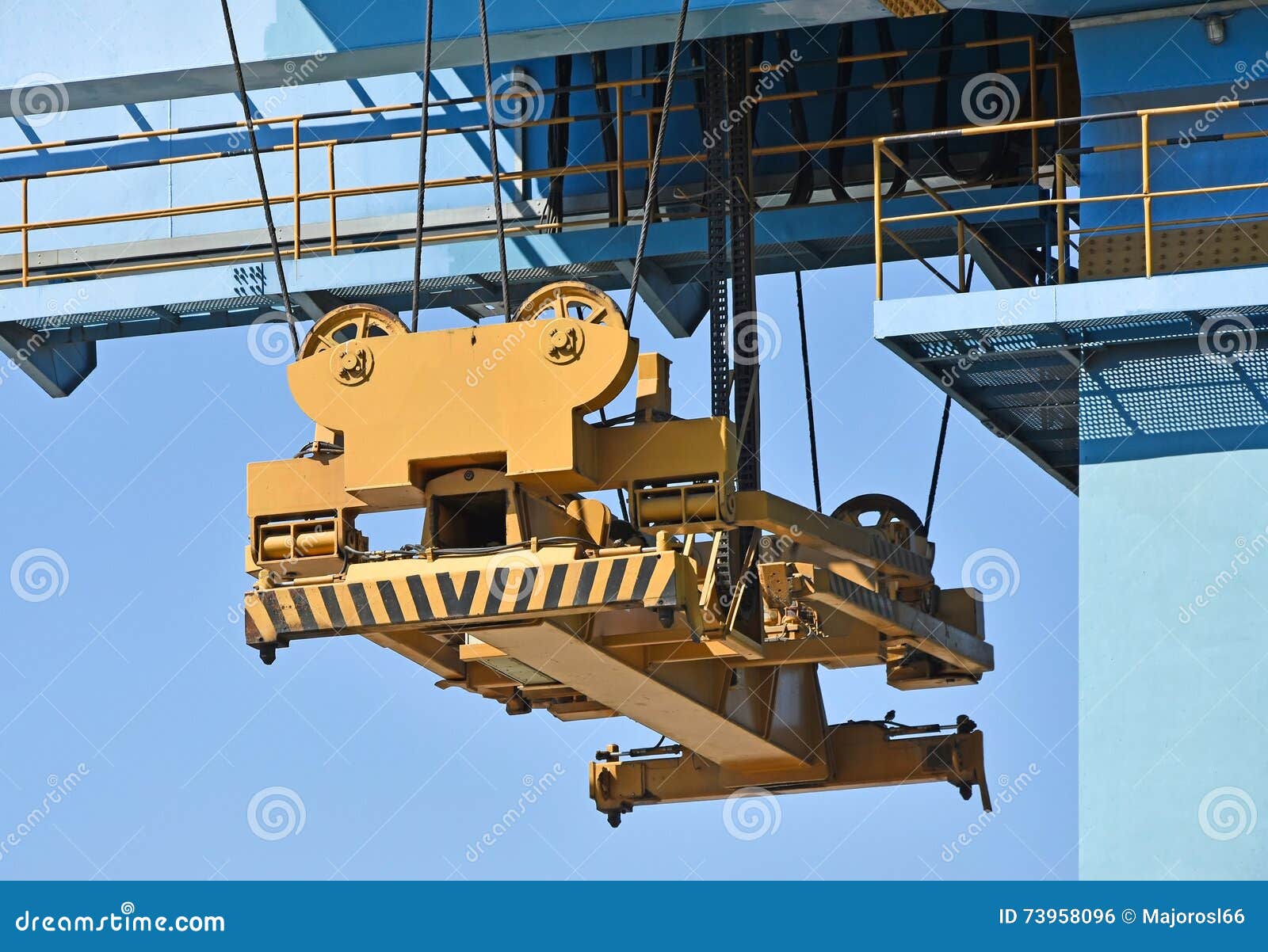 Lifting Part Of The Container Crane Stock Photo