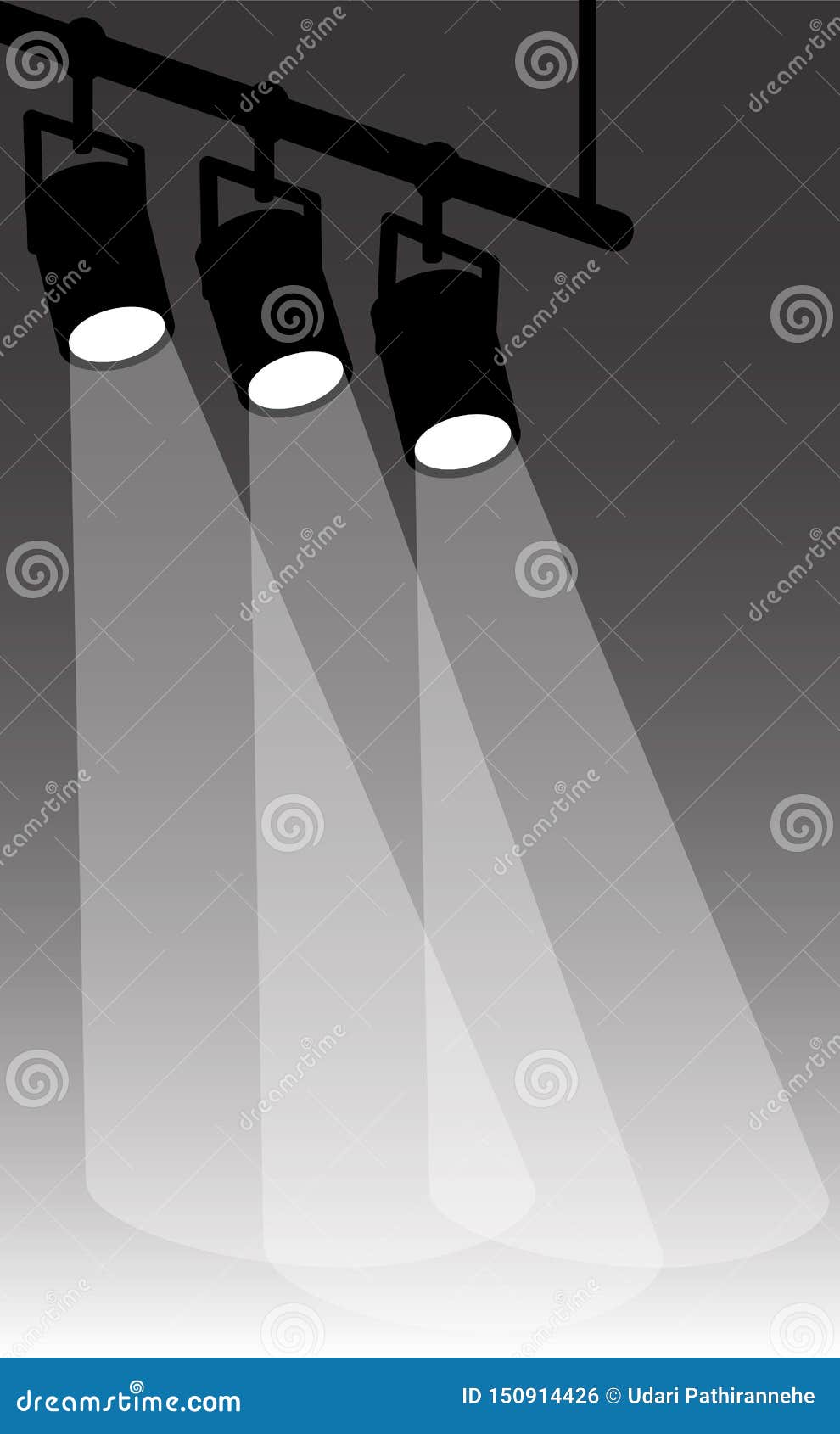 Stage Flashlight and Theatre Lighting Stock Vector Illustration of