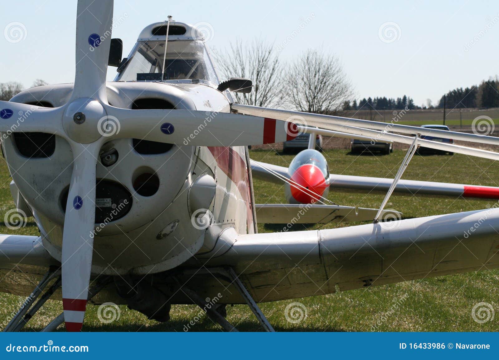 Light aircraft and glider stock photo. Image of propeller 16433986