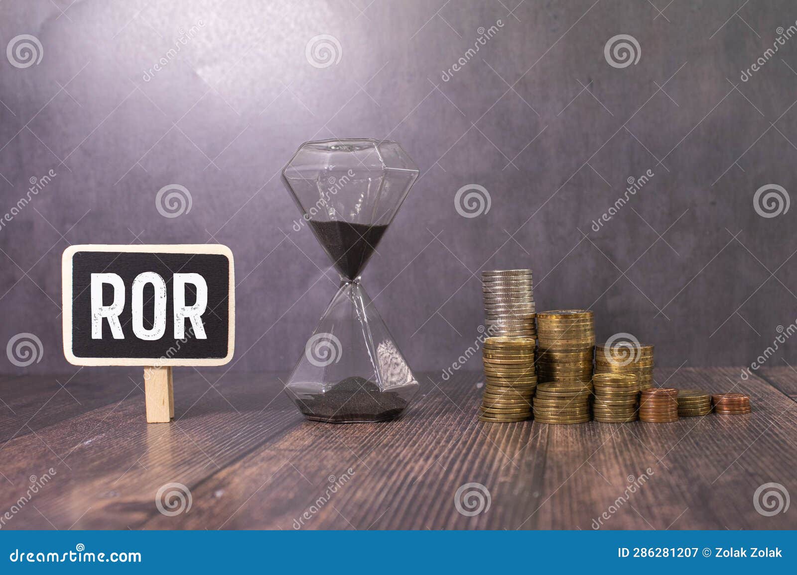 on a light background - bright multicolored stickers with the text ror rate of return