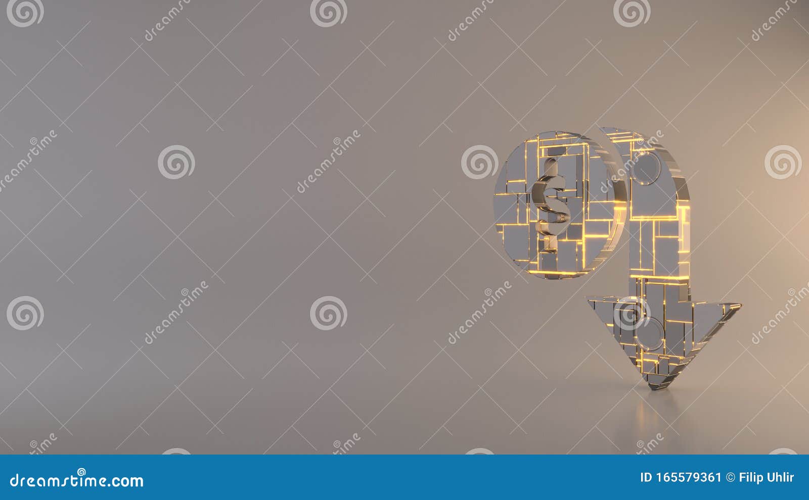 light background 3d rendering  of devaluation icon
