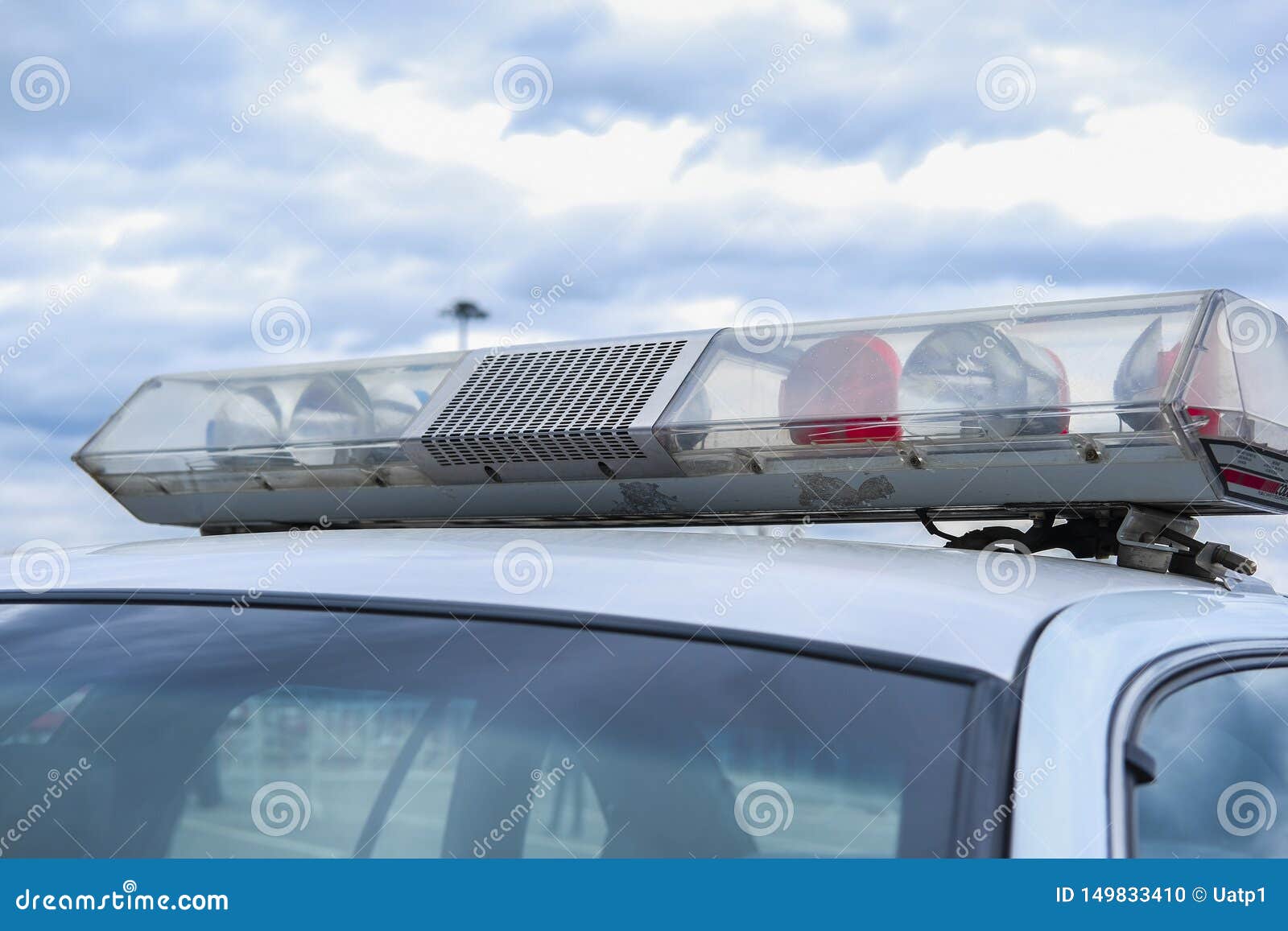 Light bar on a police car stock photo. Image of line 149833410