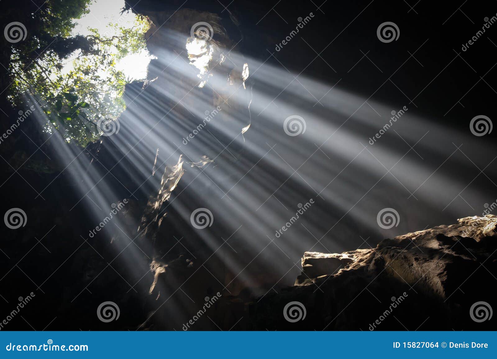 light beams in cave