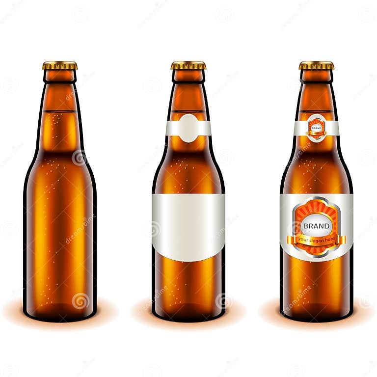 Light Beer Bottle Design 3d Realistic Vector Stock Vector