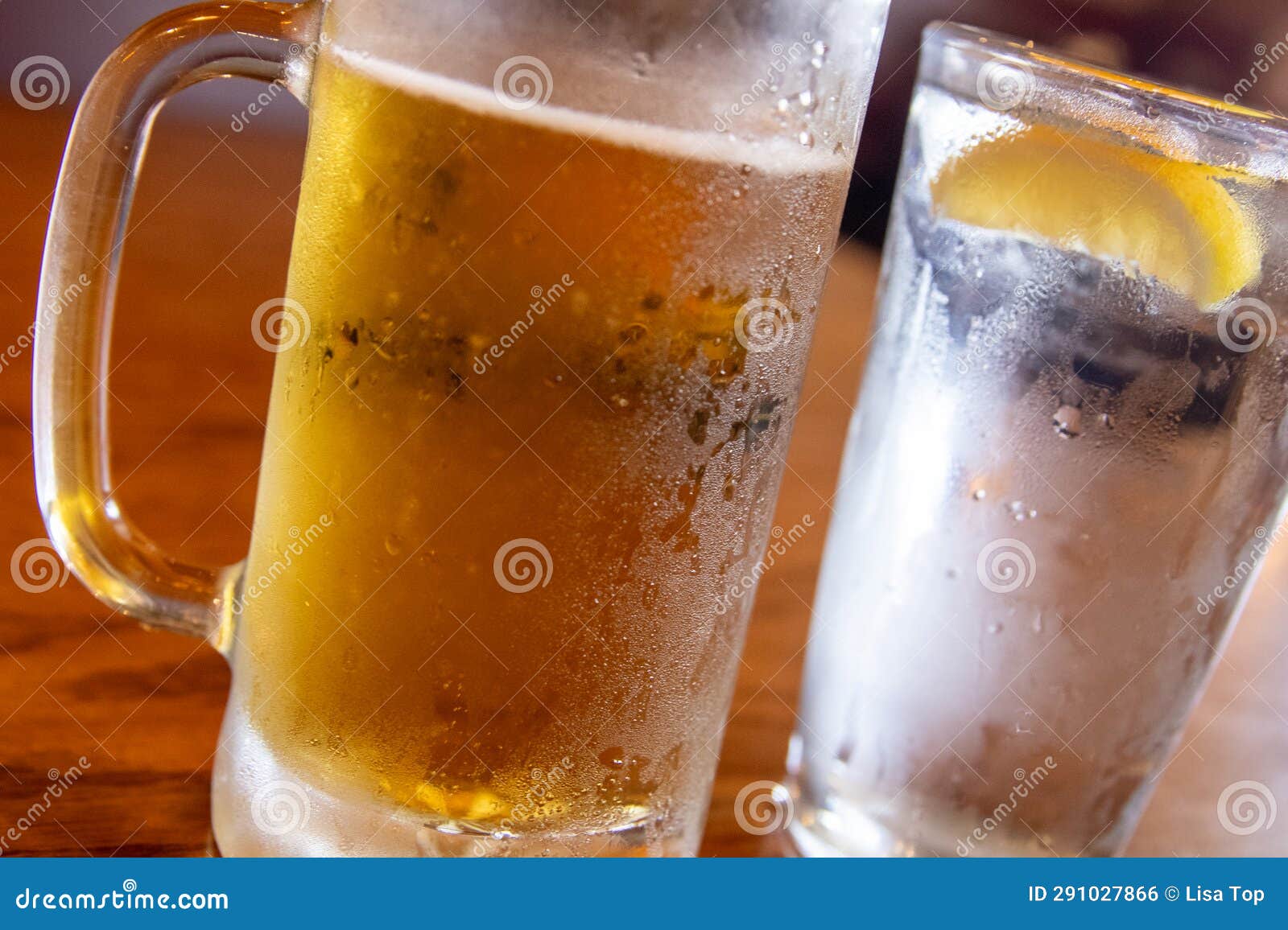 Light beer and water stock photo. Image of hydration 291027866