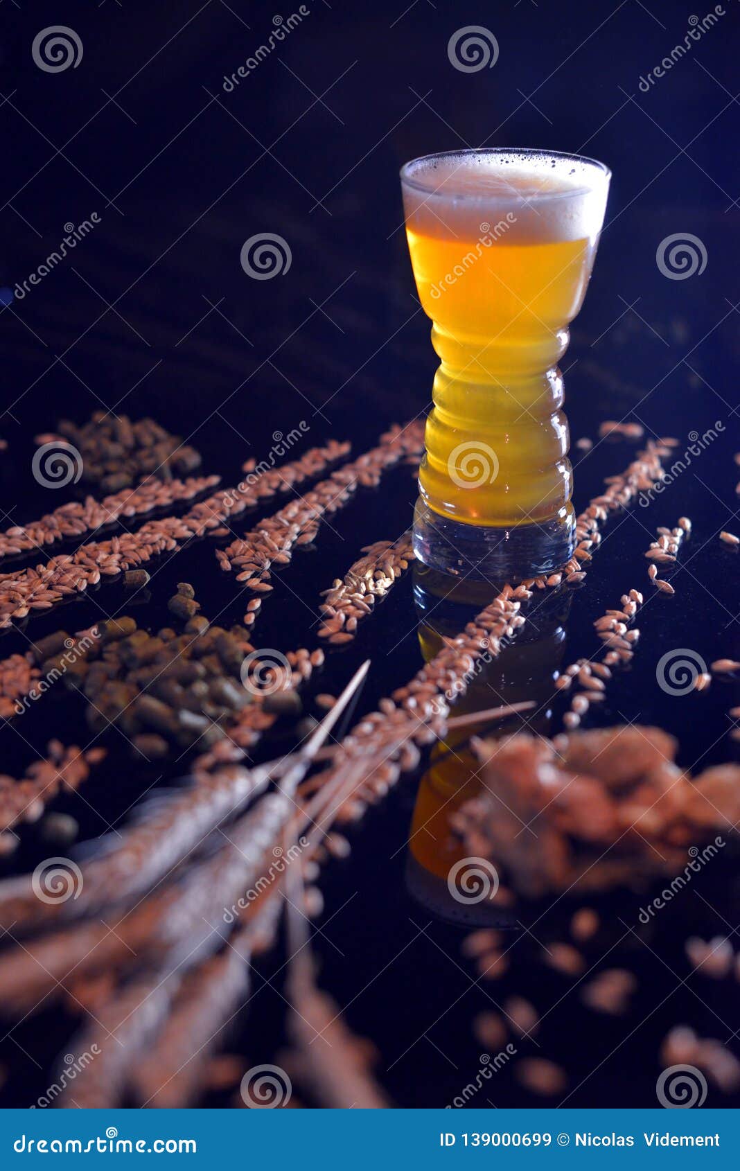 A Light Beer with Wheat and Hops Stock Image Image of chocolates