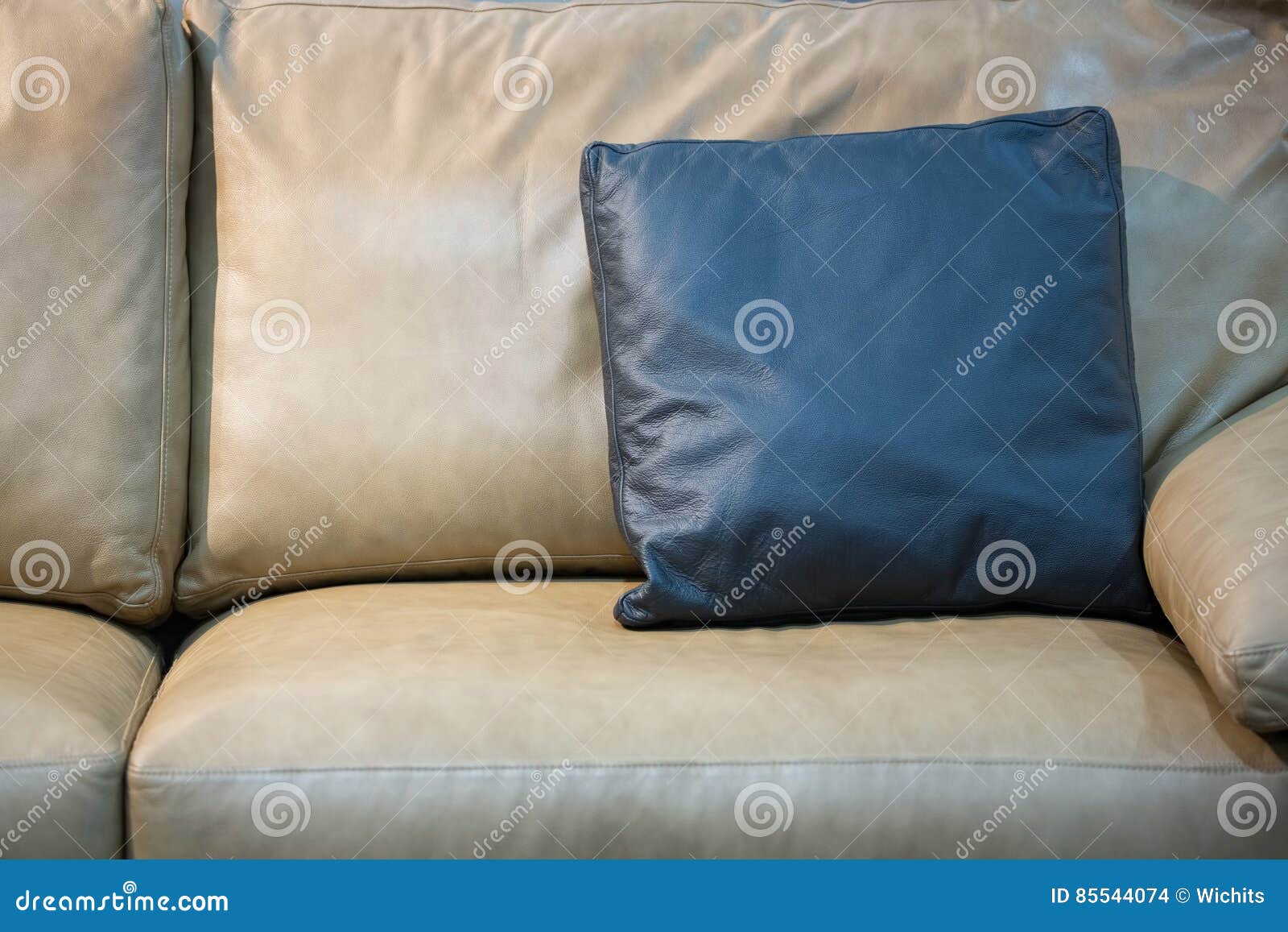 Light beige leather sofa stock photo. Image of design 85544074