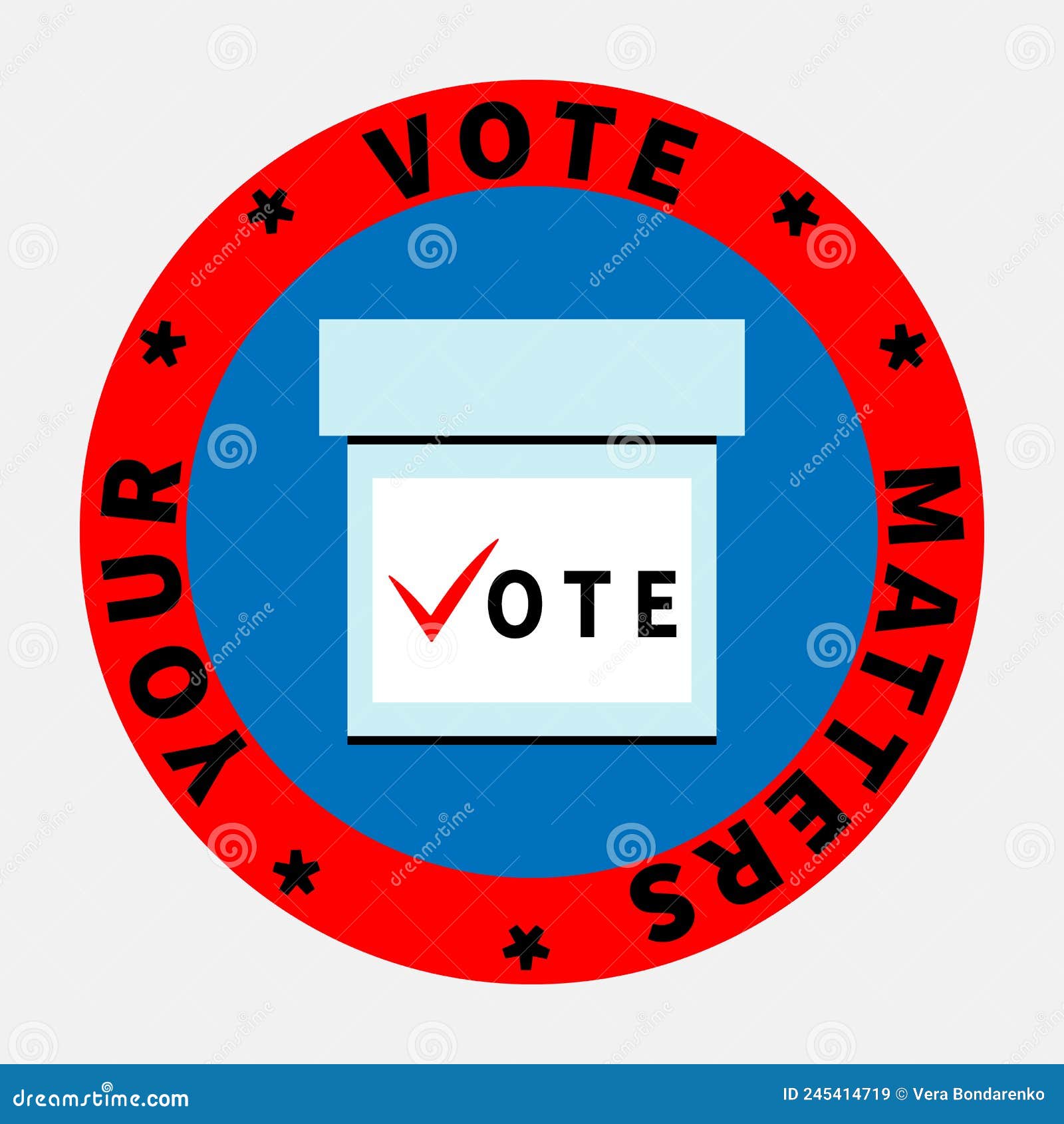 light blue ballot box and your voice matters text