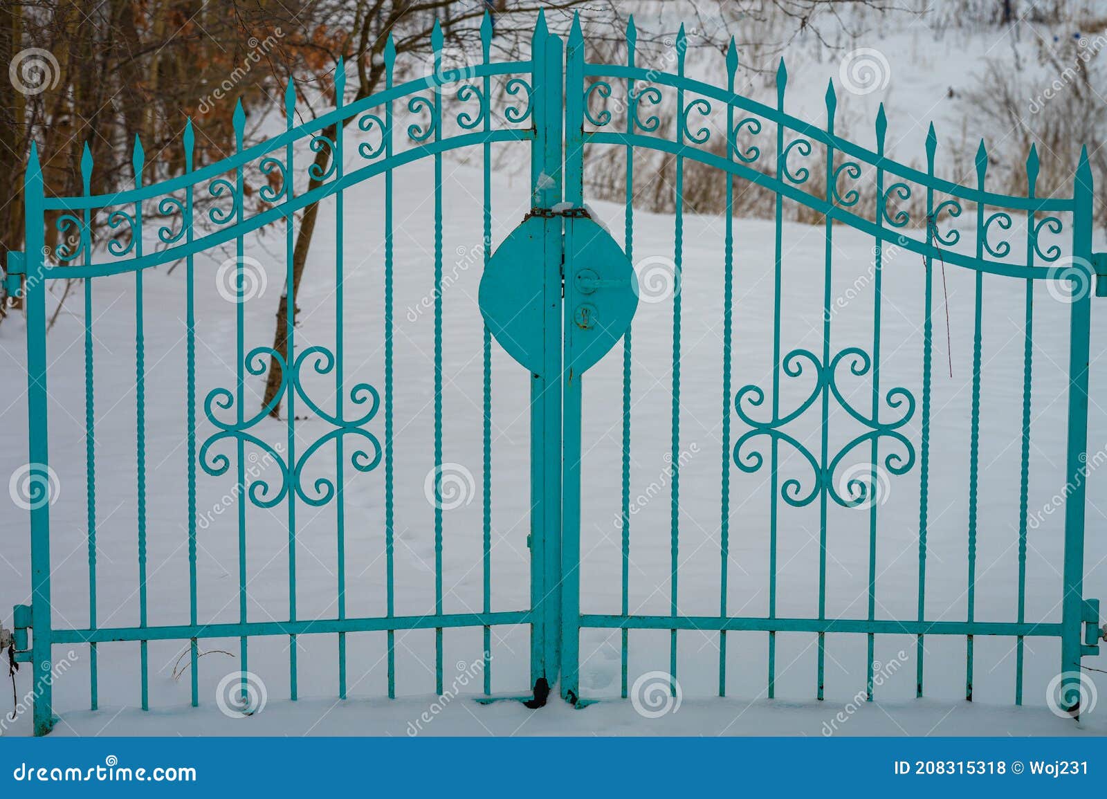 Light Blue Entrance Gate or Entrance Gate Stock Photo - Image of detail