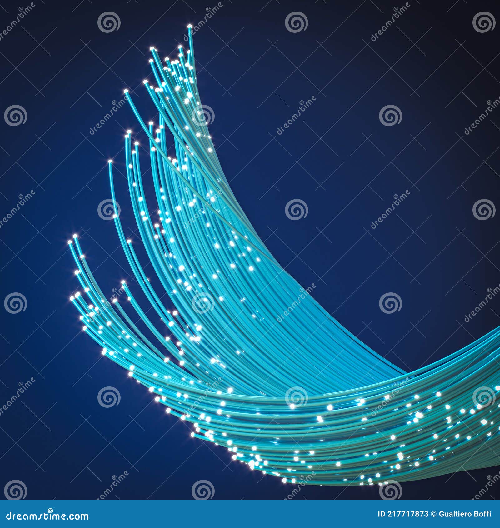 Light Blue Fiber Optic Cable Stock Illustration Illustration of