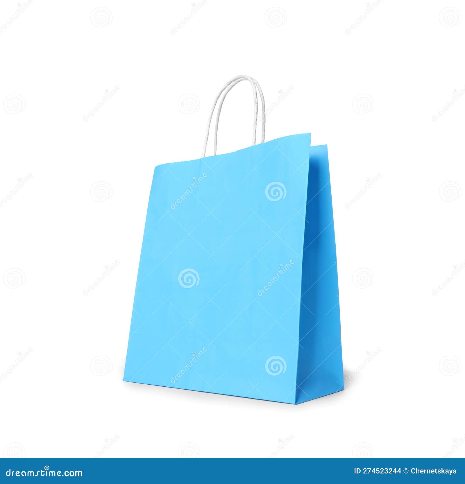 Light Blue Gift Paper Bag on White Background Stock Photo Image of