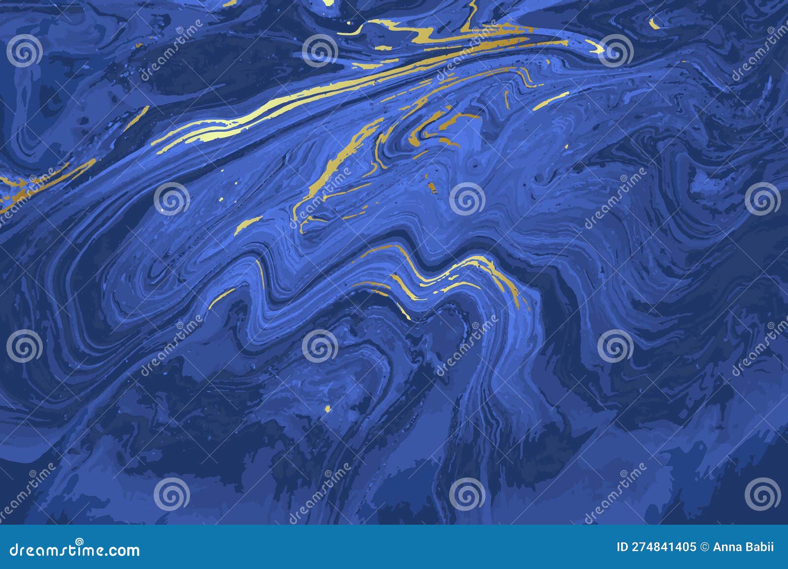 Light Blue and Gold Marble Abstract Vector Background Stock Vector