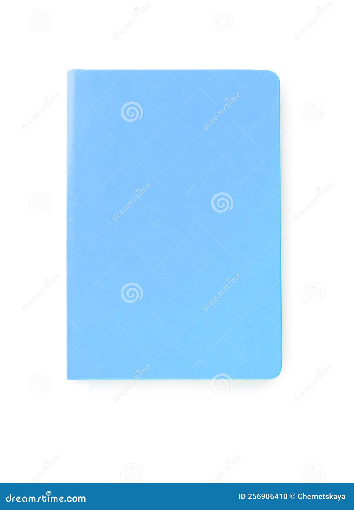 Light Blue Notebook Isolated on White, Top View Stock Photo Image of