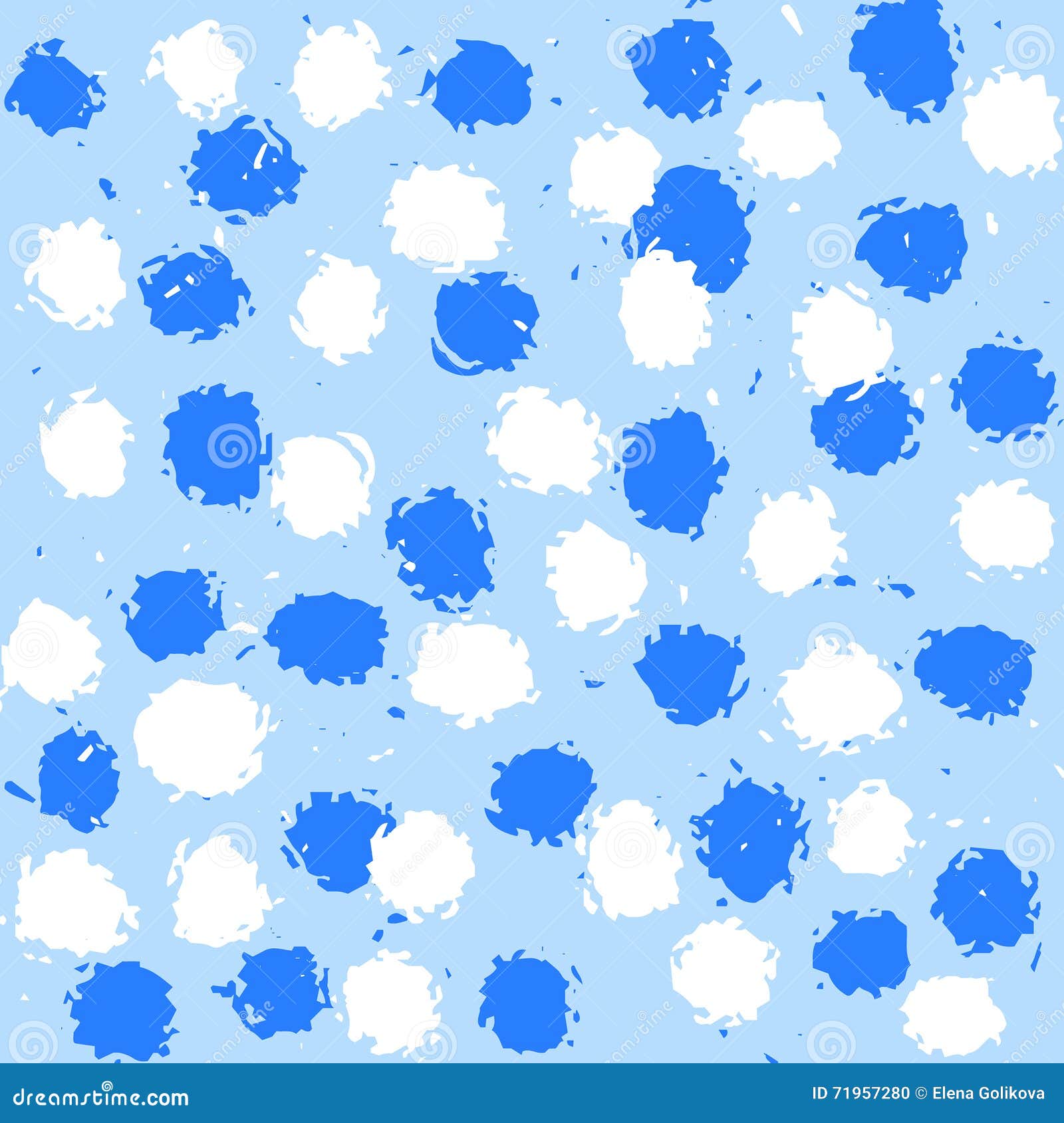 Light Blue Pattern with White and Blue Spots Stock Vector