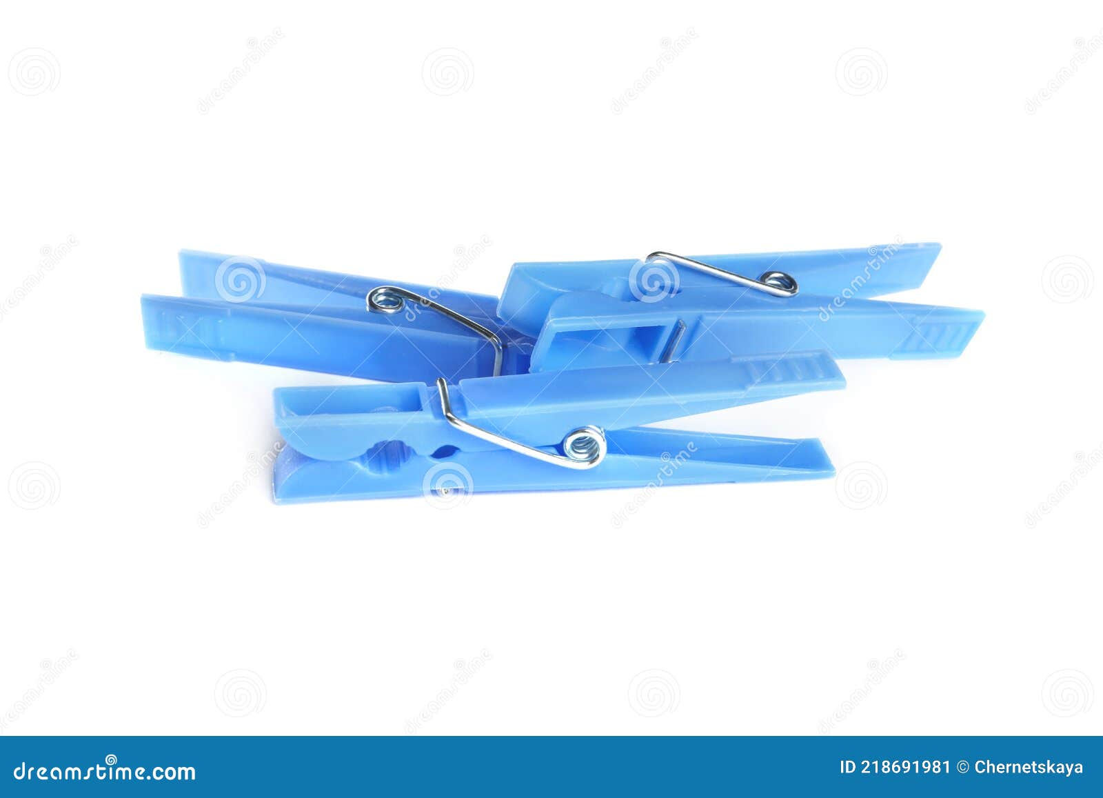 Light Blue Plastic Clothespins on White Background Stock Image Image