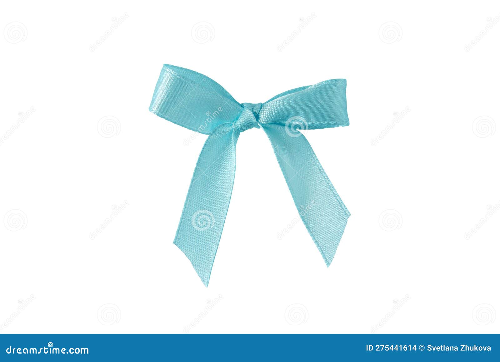 Light Green Bow and Ribbon Isolated on White Background Stock