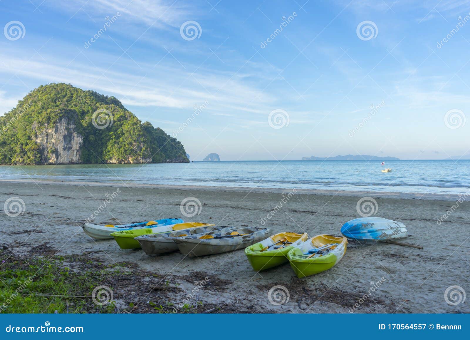 Bogholder Mart Uganda Light Blue Sky and Islands in the Background at Hat Chao Mai National Park,  Trang Stock Image - Image of seascape, asian: 170564557