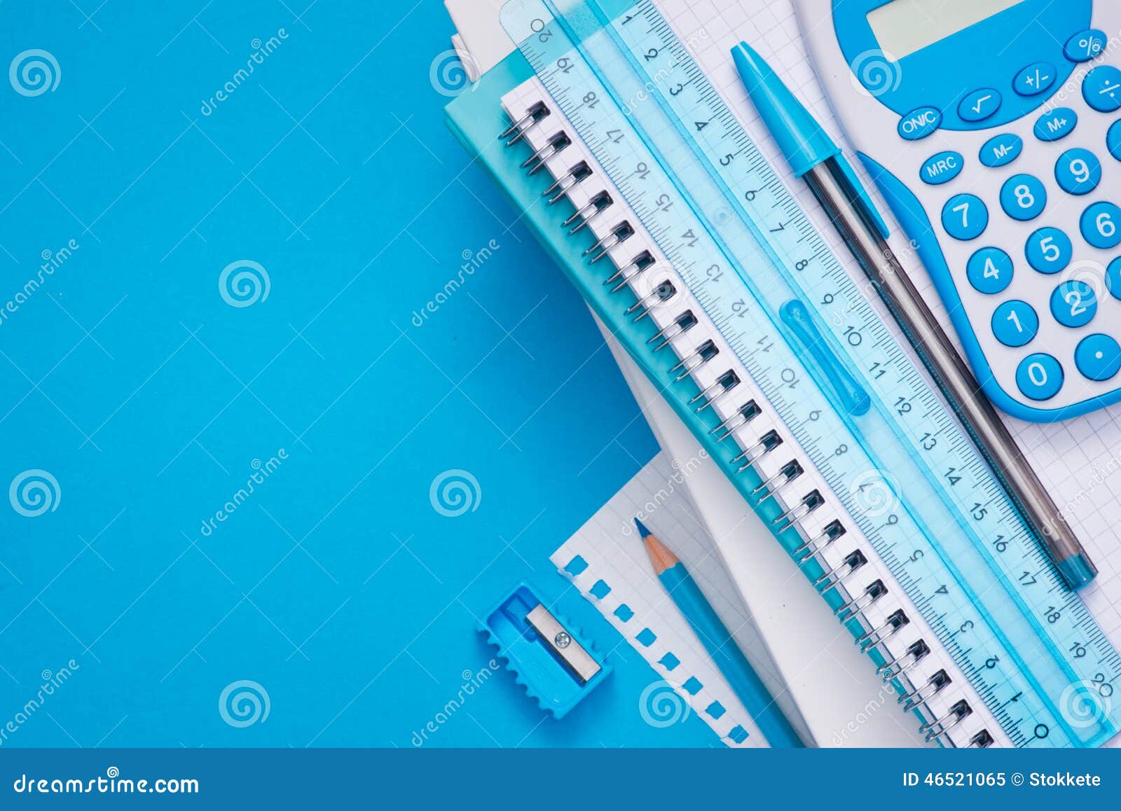 Light blue stationery stock image. Image of teenage, cyan 46521065