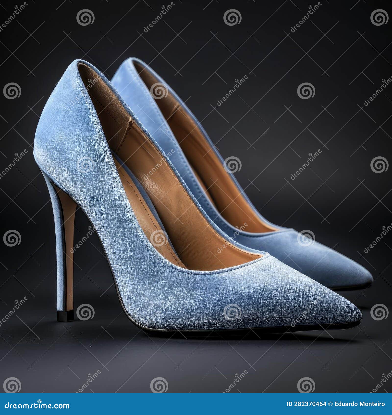 Light Blue Suede Stiletto Pumps Stock Illustration - Illustration of ...