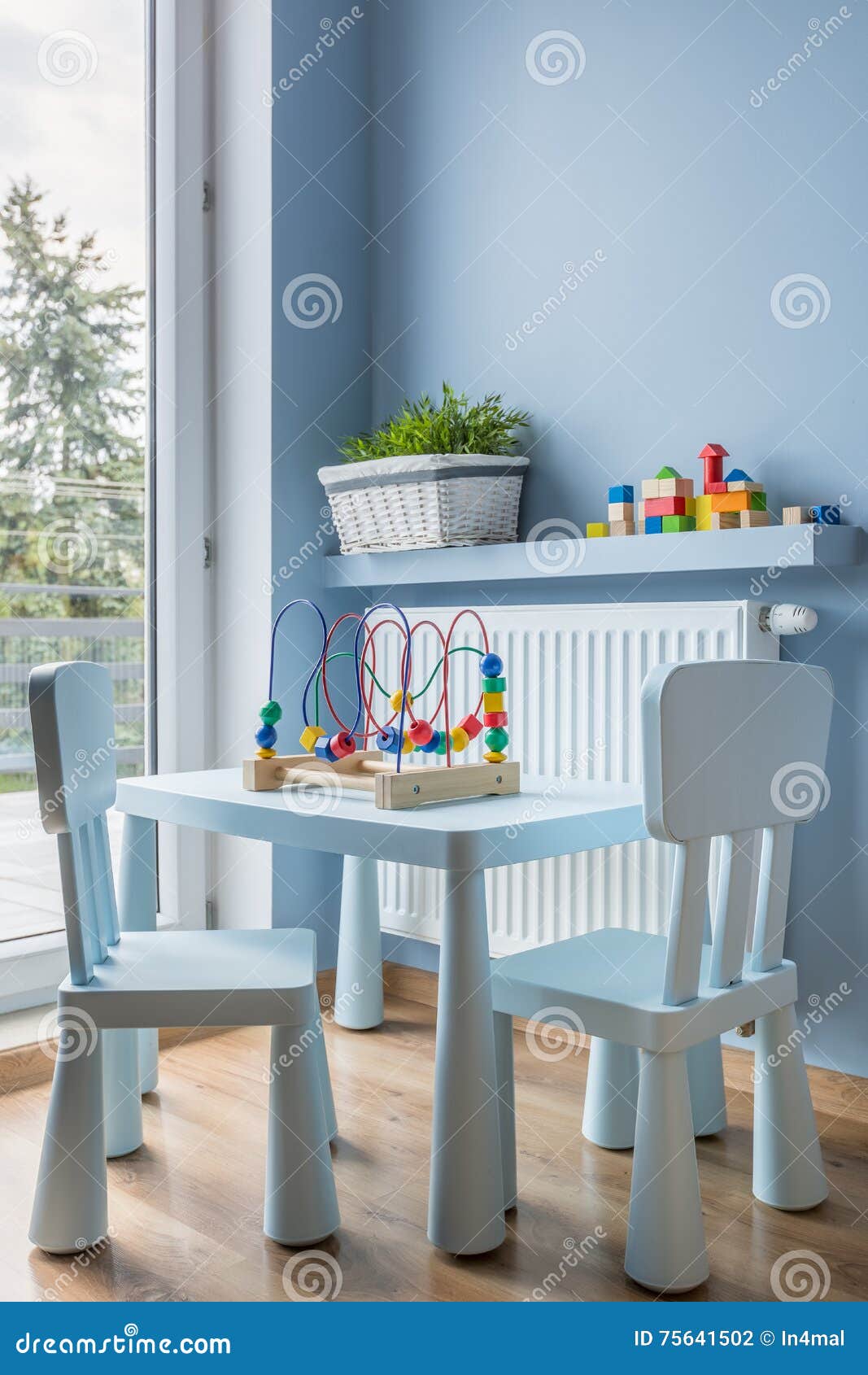 Light Blue Toddler Table And Chair Idea Stock Photo Image Of