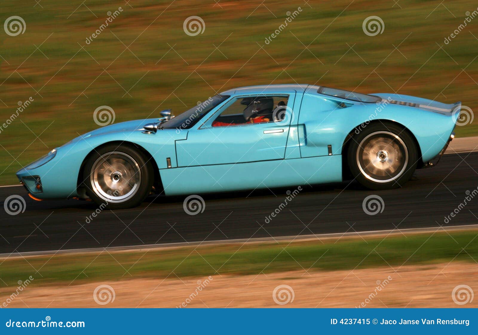 Light Blue Vintage Racing Car Royalty Free Stock Photo - Image: 4237415