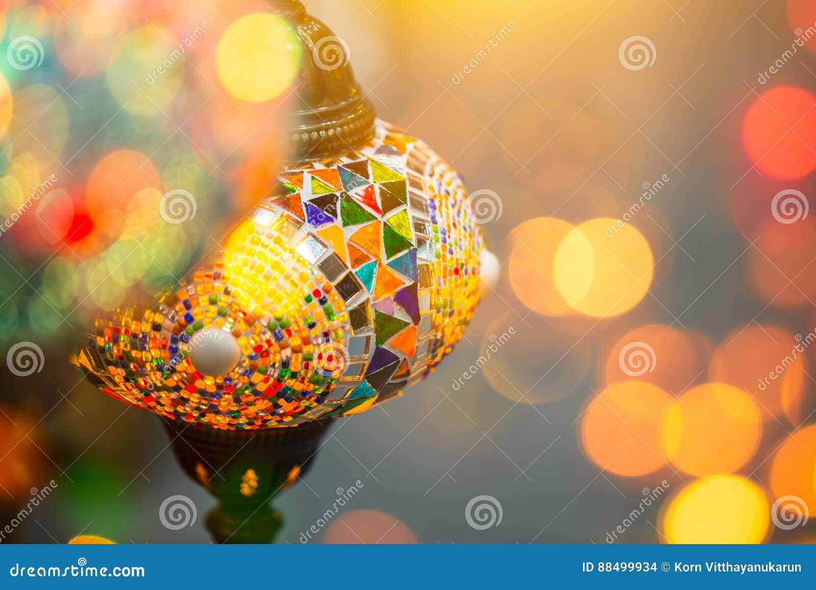 Light Bokeh with Turkey Lamp. Stock Photo Image of lantern, blur