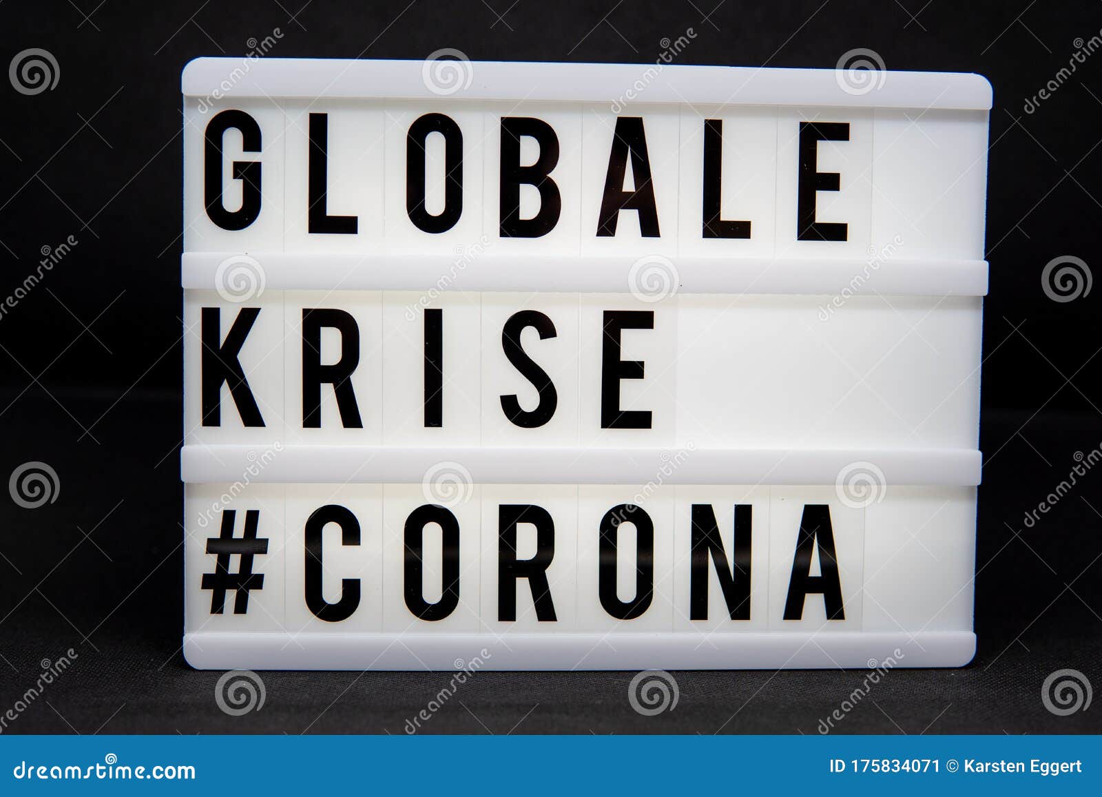 a light box with the inscription: globale  #corona with white background