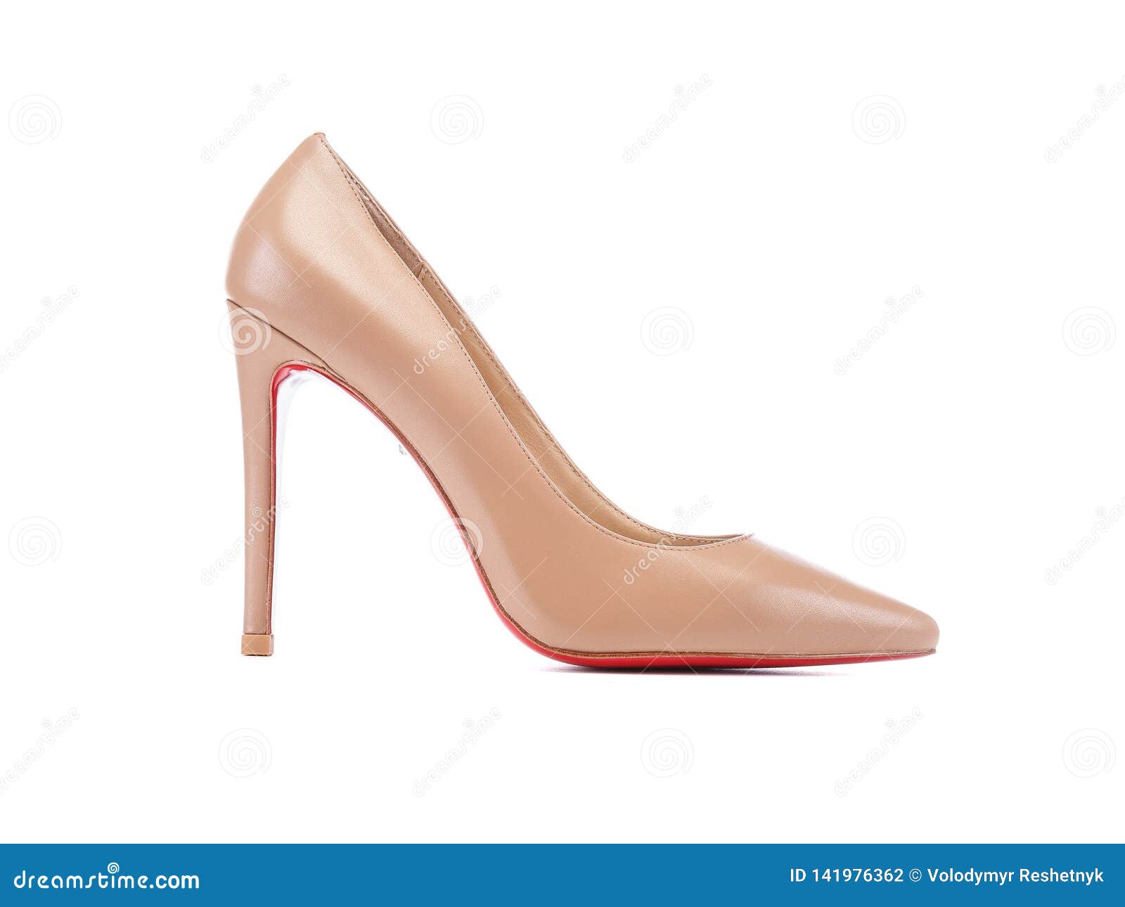 Light Brown Woman Shoes Isolated on the White Stock Photo - Image of ...