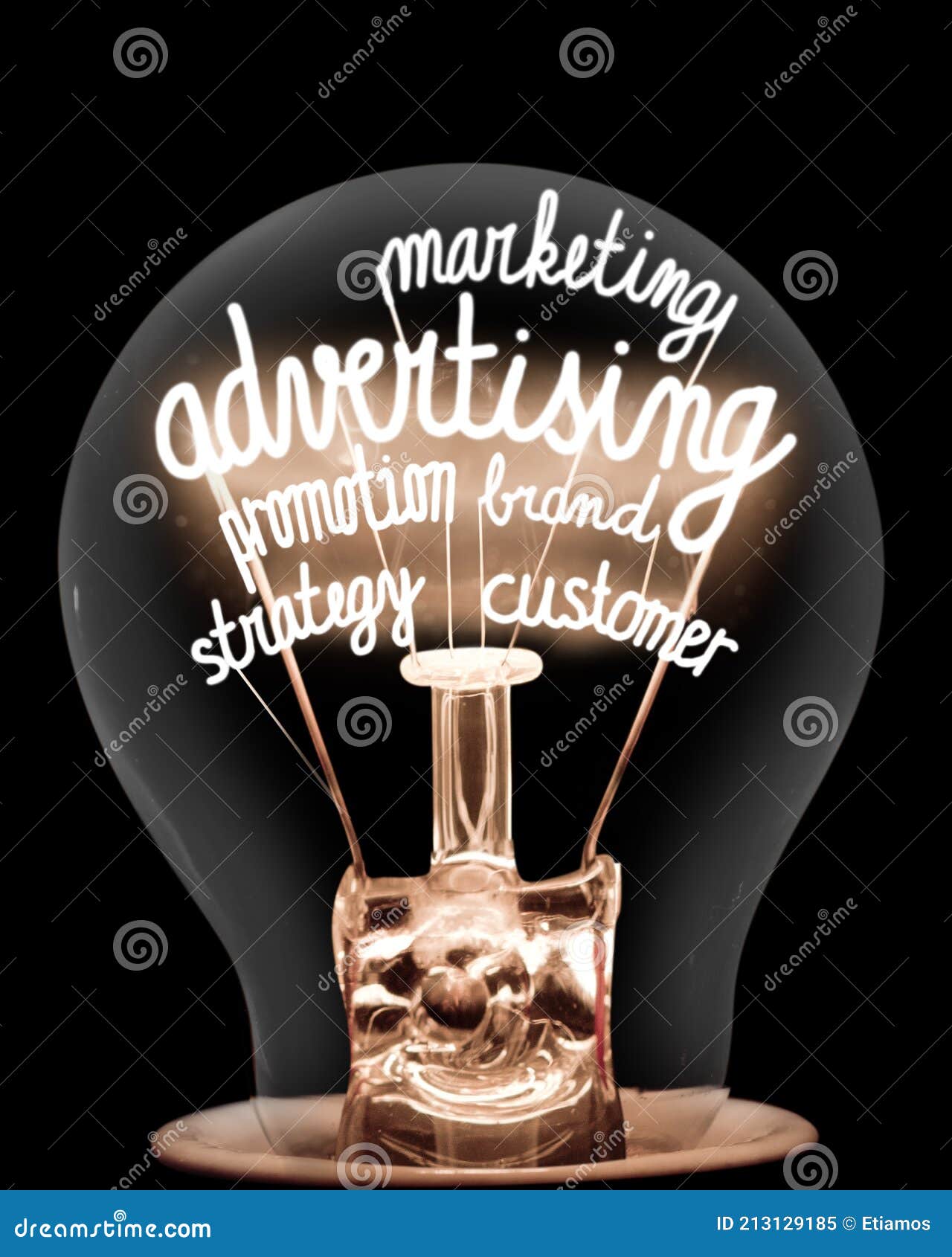 light bulb with advertising concept