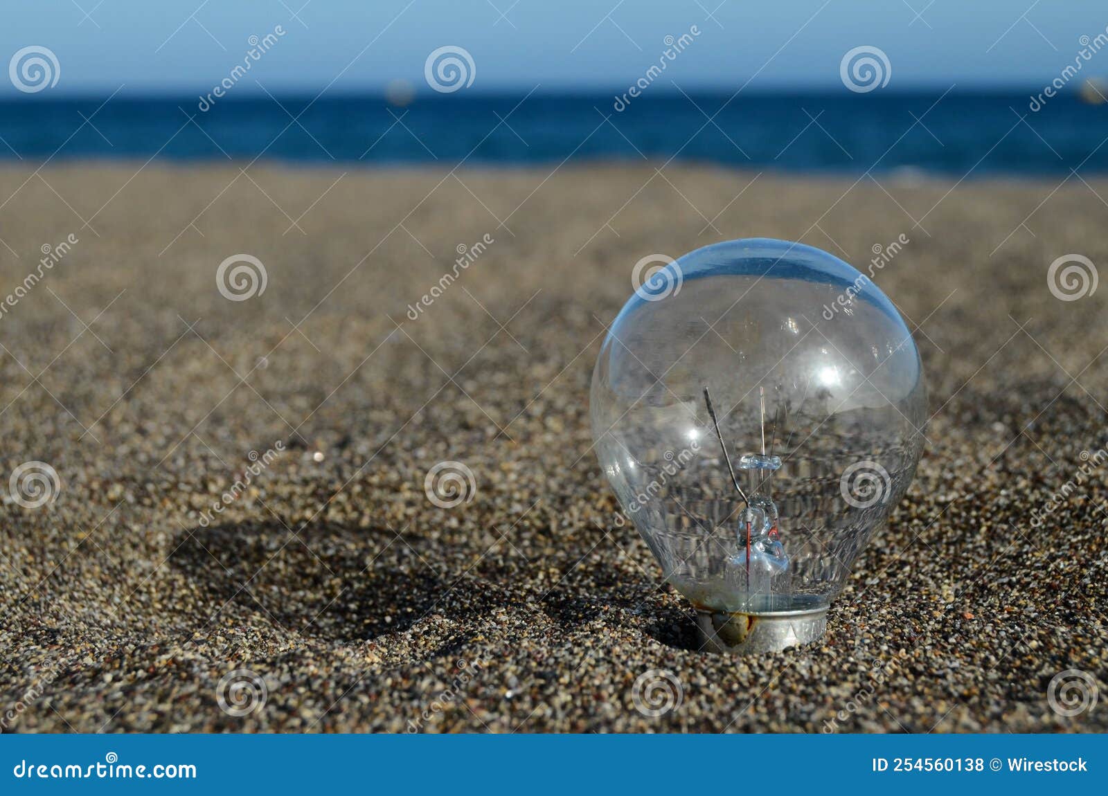 Light Bulb on the Beach , Digital Photo Image Stock Photo Image of
