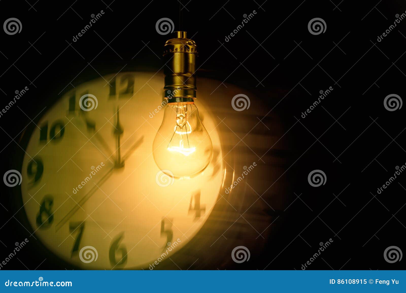 Light bulb and clock stock image. Image of bright, clock - 86108915