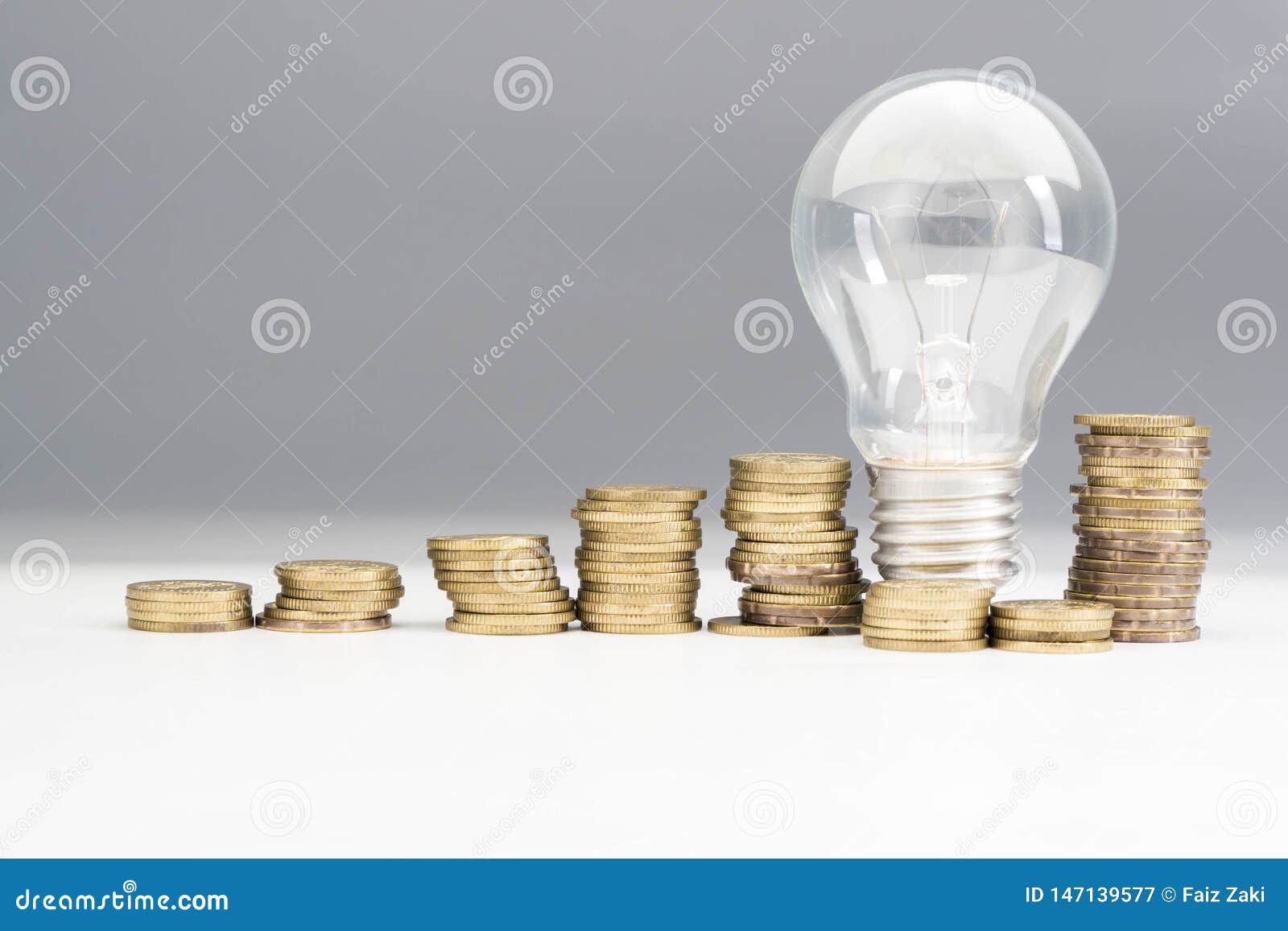 Light Bulb with Coins, Money Ideas Concept Stock Image Image of idea